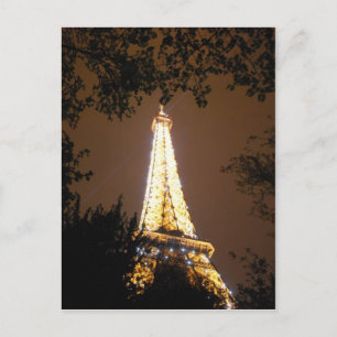Cartão Postal A Torre Eiffel à Noite, Paris, França