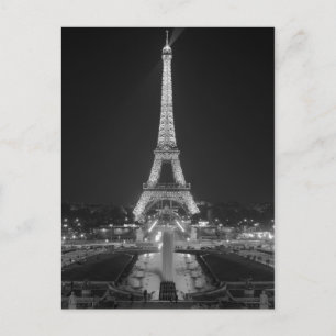 Cartão postal A Torre Eiffel em Preto e Branco Par