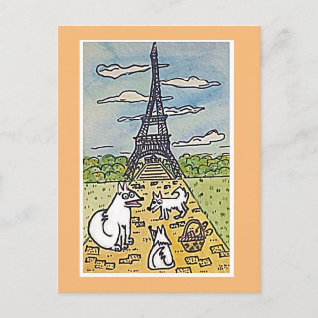 Cartão Postal A Torre Eiffel, Paródia de Arte Original (Frente)