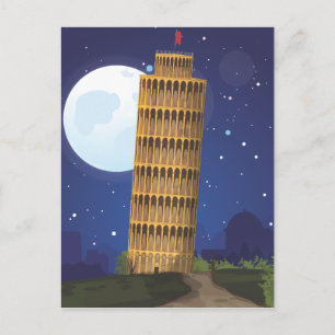 Cartão Postal A Torre Inclinada de Pisa