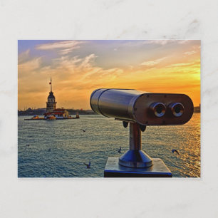 Cartão Postal A Torre Maiden Em Istambul, Turquia.