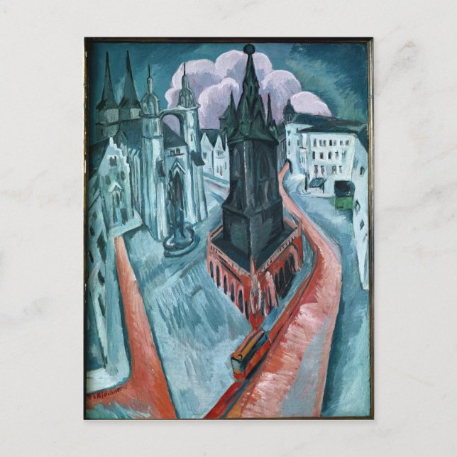 Cartão Postal A Torre Vermelha em Halle, 1915 (Frente)