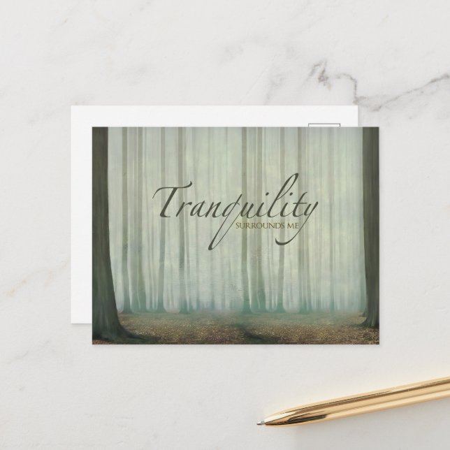 Cartão Postal "A tranquilidade me cerca" Afirmação de motivação (Frente/Verso In Situ)