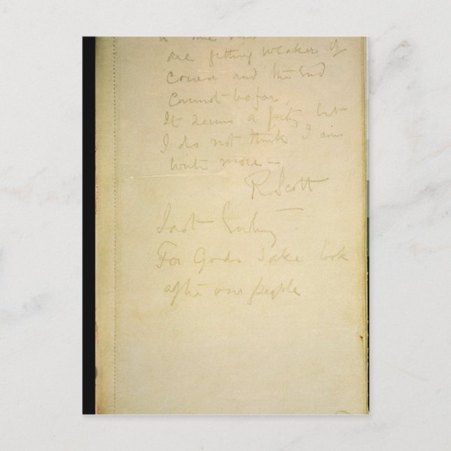 Cartão Postal A última página de seu diário, Antártica (Frente)