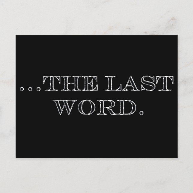 Cartão Postal A Última Palavra (Frente)