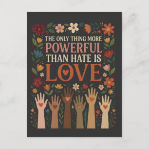 Cartão Postal A Única Coisa Mais Poderosa Que Ódio é Amor