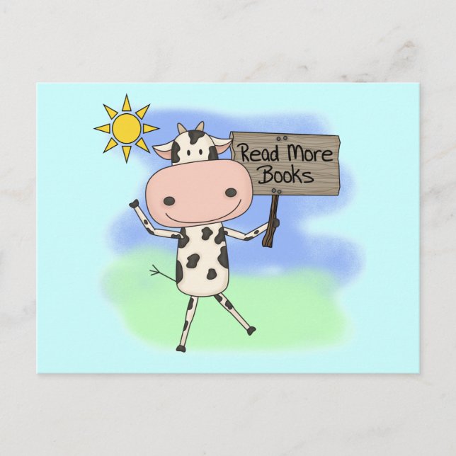 Cartão Postal A vaca leu mais livros (Frente)