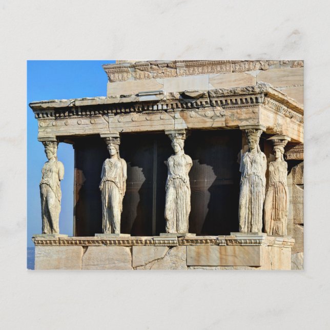 Cartão Postal A varanda cariatida do Erechtheion em Atenas (Frente)