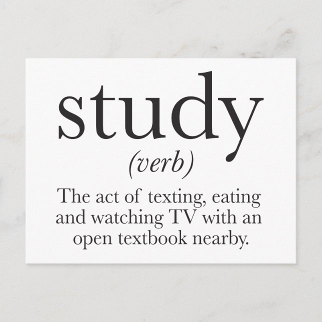 Cartão Postal A verdade sobre estudar (Frente)
