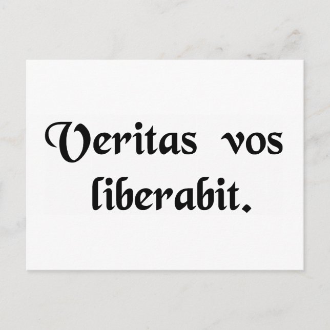 Cartão Postal A verdade vai libertá-lo. (Frente)