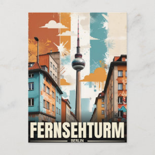 Cartão Postal A viagem de Feriado da Torre de Fernsehturm, Berli