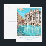 Cartão Postal A Viagens vintage da fonte Trevi Roma Itália<br><div class="desc">Cartão-postal da Viagens vintage Trevi Fountain Roma Itália</div>