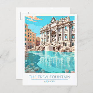 Cartão Postal A Viagens vintage da fonte Trevi Roma Itália