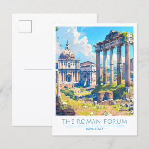 Cartão Postal A Viagens vintage do Fórum Romano Roma Itália