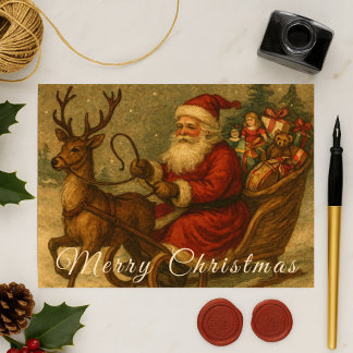 Cartão Postal A Victorian Christmas Sleigh Ride with St. Nick