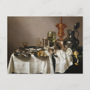 Cartão Postal A vida com a gilt. Willem Claesz. Heda
