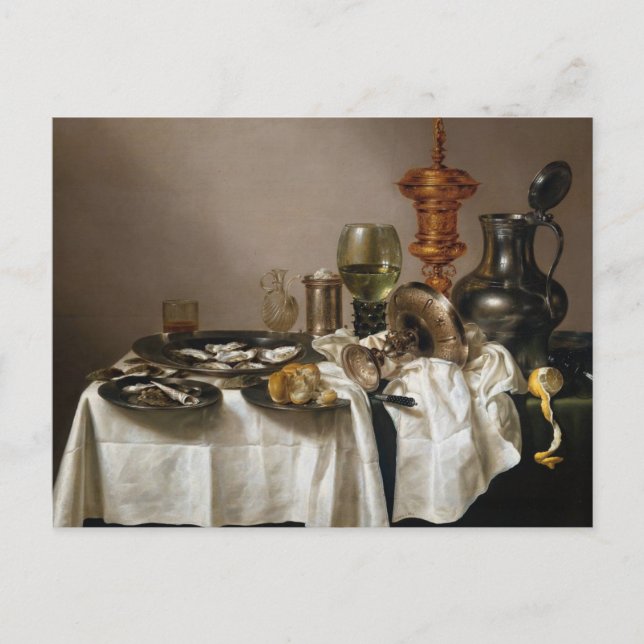 Cartão Postal A vida com a gilt. Willem Claesz. Heda (Frente)