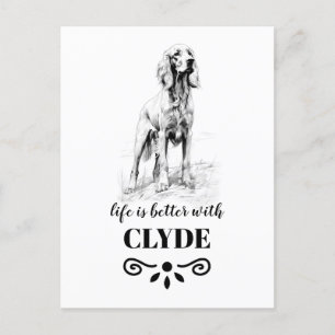 Cartão Postal A vida com Irish Setter é melhor com o nome do cão
