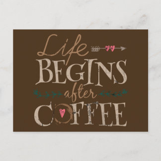 Cartão Postal A Vida Começa Após O Café