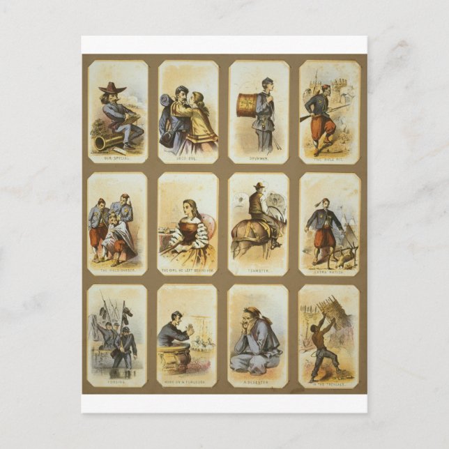 Cartão Postal A vida diária no campo militar da União na Segunda (Frente)