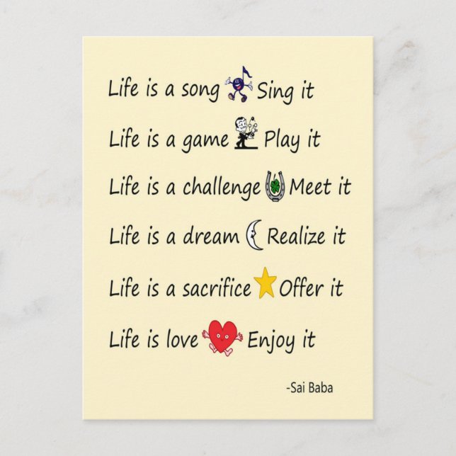 Cartão Postal A vida é (Frente)