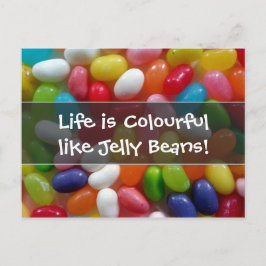 Cartão Postal A vida é colorida como Jelly Beans