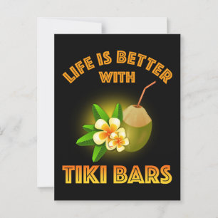 Cartão Postal A Vida É Melhor Com Bares Tiki