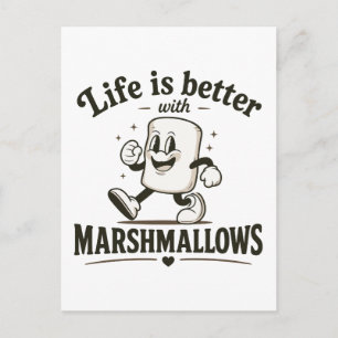 Cartão Postal A vida é melhor com marshmallows