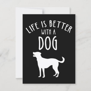 Cartão Postal A Vida É Melhor Com Um Cachorro