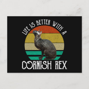 Cartão Postal A Vida É Melhor Com Um Cornish Rex