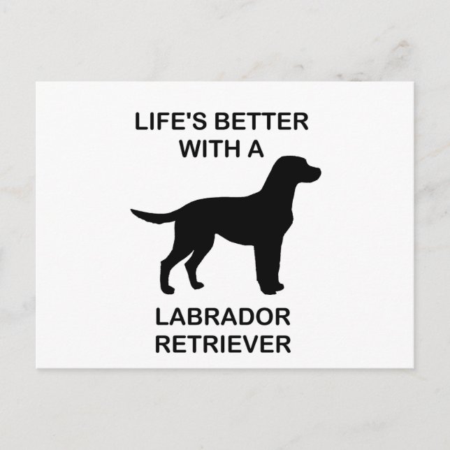 Cartão Postal A Vida é Melhor Com Um Labrador Retriever (Frente)