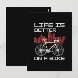 Cartão Postal A vida é melhor de bicicleta