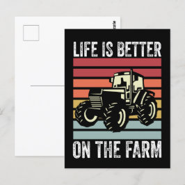 Cartão Postal A Vida É Melhor Na Fazenda - Amantes Da Agricultur