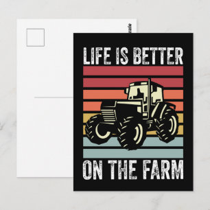 Cartão Postal A Vida É Melhor Na Fazenda - Amantes da Agricultur