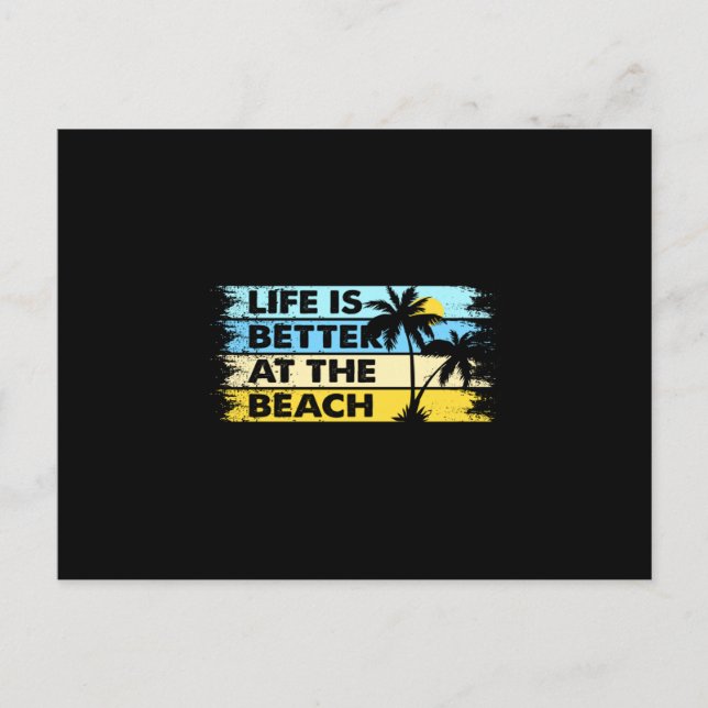 Cartão Postal A vida é melhor na praia (Frente)