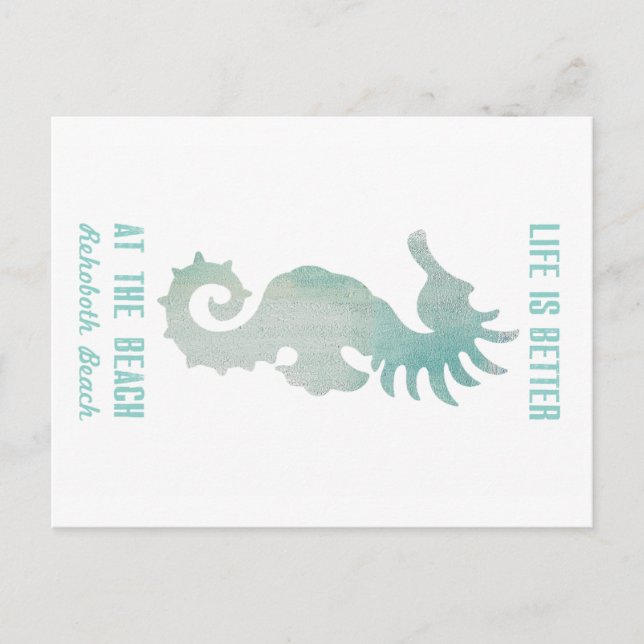 Cartão Postal A Vida É Melhor Na Praia Rehoboth (Frente)