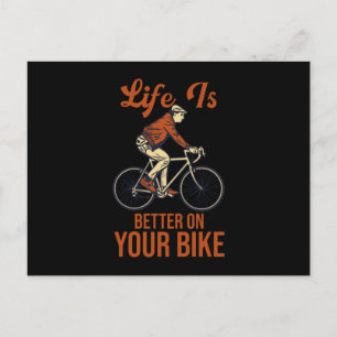 Cartão Postal A Vida É Melhor Na Sua Bicicleta Ciclismo Biciclet