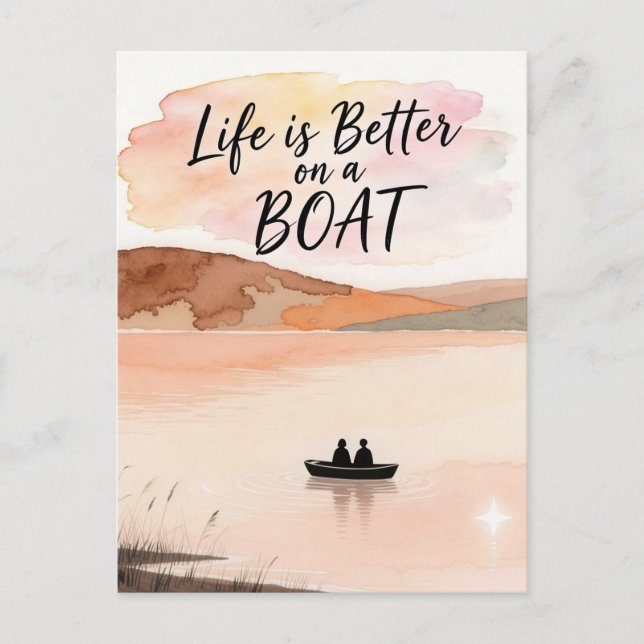 Cartão Postal A vida é melhor num barco (Frente)