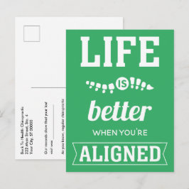 Cartão Postal A vida é melhor quando você está alinhado à quirop