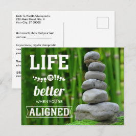 Cartão Postal A vida é melhor quando você está alinhado Zen Chir