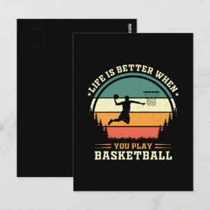 Cartão Postal a vida é melhor quando você joga basquete