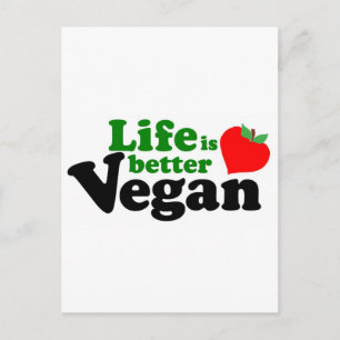 Cartão Postal A vida é melhor Vegan