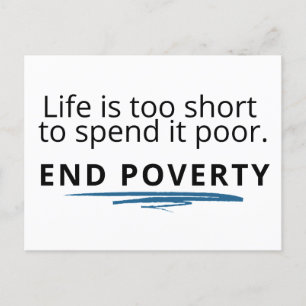 Cartão Postal A vida é muito curta para passá-la pobre; acabar c