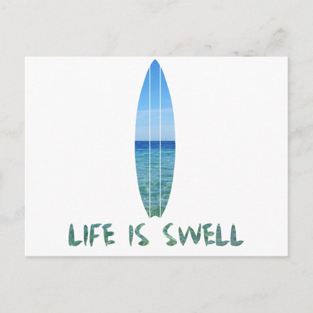 Cartão Postal A vida é o Design do Conselho Surf (Frente)
