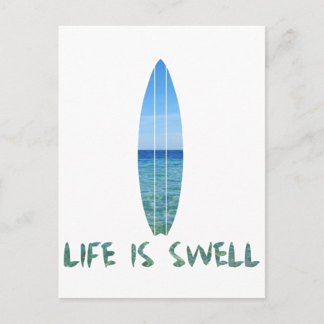 Cartão Postal A vida é o Design do Conselho Surf (Frente)