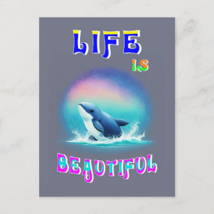 Cartão Postal A vida é um belo Hermano África, baleia de setembr