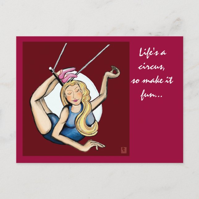 Cartão Postal A vida é um circo, então faça-a divertida... (Frente)