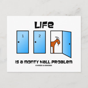 Cartão Postal A Vida É Um Problema De Monty Hall (Três Portas)