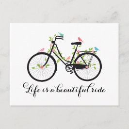Cartão Postal A vida é uma bela viagem, bicicleta vintage