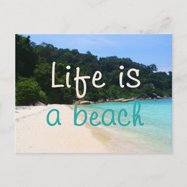 Cartão Postal A vida é uma praia (Frente)